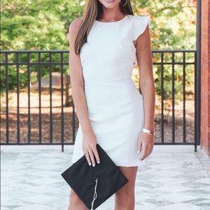 Lulus white ruffle dress